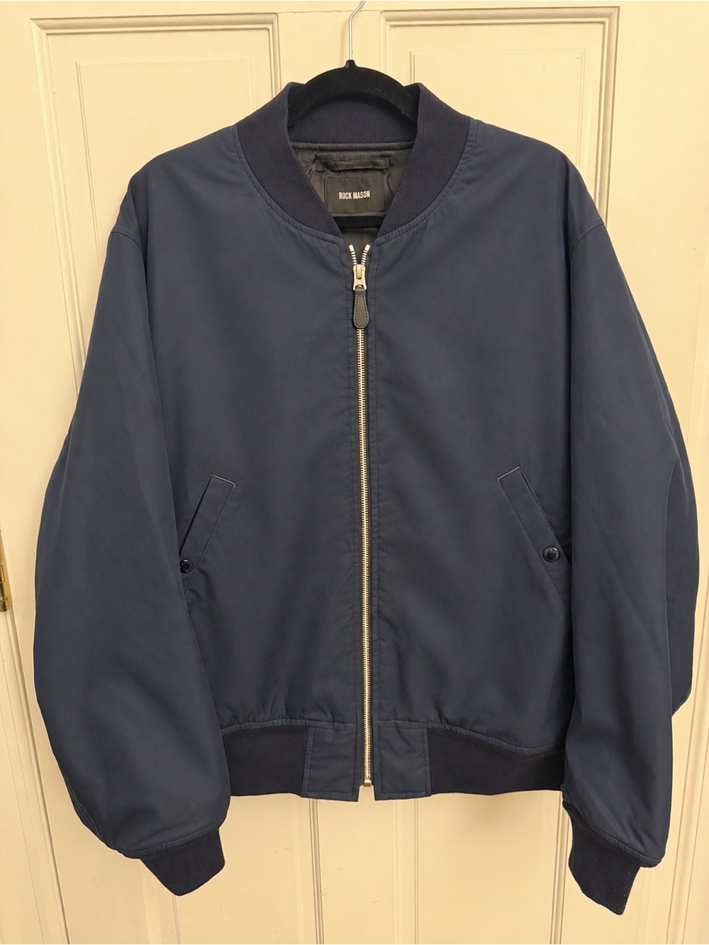 Buck Mason Navy Bomber Jacket - Zip Front Casual Jacket